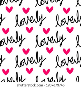 Lovely writing with love on it. seamless pattern