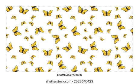 Lovely Yellow Butterfly Pattern Beautiful Natural And Elegant Design