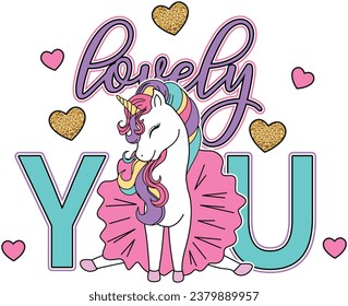 encantadores tés gráficos para diseño de chicas unicornio mágico