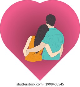 Lovely young couple using vector art.