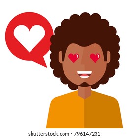 lovely young man with heart avatar character