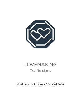 Lovemaking icon vector. Trendy flat lovemaking icon from traffic signs collection isolated on white background. Vector illustration can be used for web and mobile graphic design, logo, eps10
