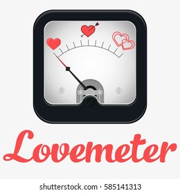 Lovemeter. Forever alone or married. Measuring scale concept. Flat vector stock illustration