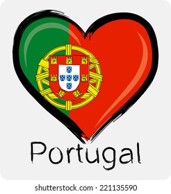 Love,Portugal Grunge Flag 