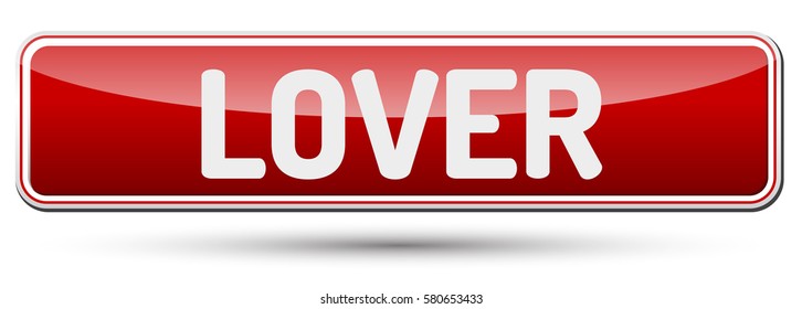 LOVER - Abstract beautiful button with text.