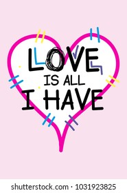 lover is all i have,t-shirt print poster girl illustration