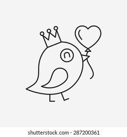 lover birds line icon