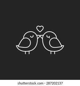 Lover Birds Line Icon