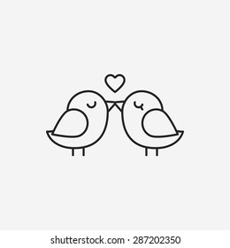 Lover Birds Line Icon