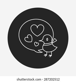lover birds line icon