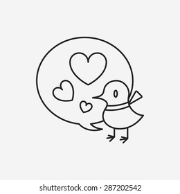 lover birds line icon