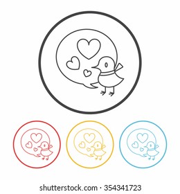 lover birds line icon