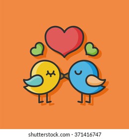 lover birds vector icon