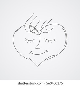 Lover boy heart shaped icon. Vector symbol Valentine.