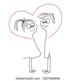 Lover boyfriend and girlfriend. Vector illustration.