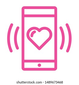 Lover calling valentine line icon logo design