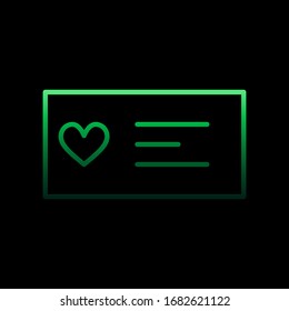 lover card with heart nolan icon. Simple thin line, outline vector of Heartbeat icons for ui and ux, website or mobile application