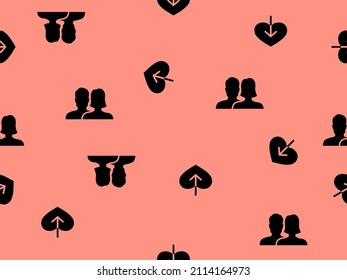 Lover cartoon character seamless pattern on pink background.