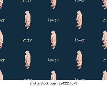 Lover cartoon character seamless pattern on blue background