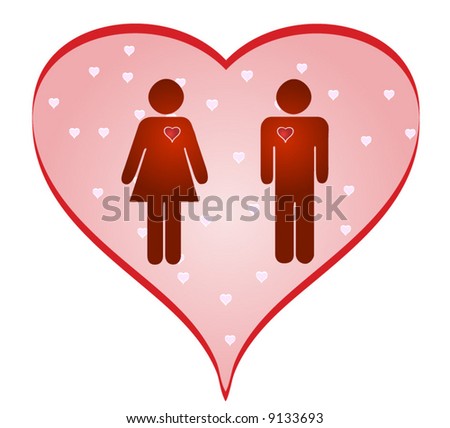 Lover couple and heart