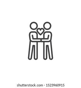 Lover couple line icon. linear style sign for mobile concept and web design. People relationship outline vector icon. Symbol, logo illustration. Vector graphics