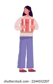lover girk with gift character