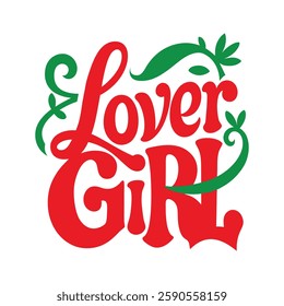 lover girl typhography vector art design