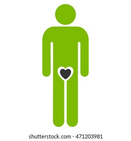 Lover Guy icon. Vector style is bicolor flat iconic symbol with rounded angles, eco green and gray colors, white background.