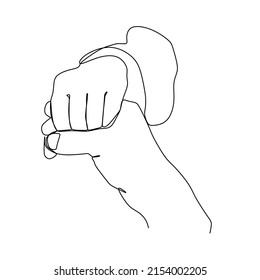 Lover Hands holding gesture. Single continuous line hand gesture graphic icon. Simple one line draw doodle for world campaign concept. Isolated vector illustration design on white background