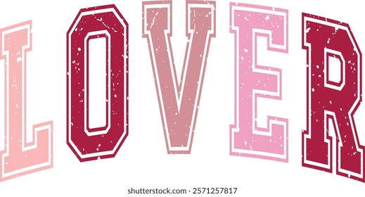 Lover - Happy Valentine's day T-shirt Design, Valentine Varsity T-shirt design, Retro Valentine, retro Varsity, Love Heart Vector file, boho varsity, boho design