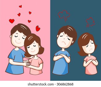 lover hate and love each other vector illustration