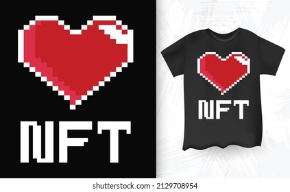 Lover Heart Bitcoin Lover T-shirt Design Template