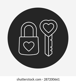 lover lock line icon