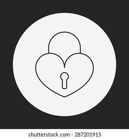 lover lock line icon