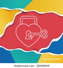 lover lock line icon