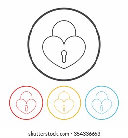 lover lock line icon
