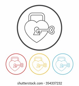 lover lock line icon