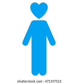 Lover Man icon. Vector style is flat iconic symbol with rounded angles, blue color, white background.