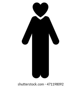 Lover Man icon. Vector style is flat iconic symbol with rounded angles, black color, white background.