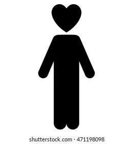 Lover Man icon. Vector style is flat iconic symbol with rounded angles, black color, white background.