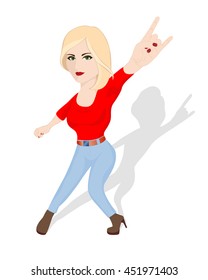 Lover of rock on  white background