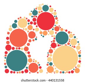 lover shape vector design by color point
