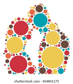 lover shape vector design by color point