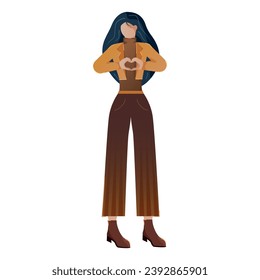 The lover shows a heart gesture with his hands. A man in love. fashion illustration vector