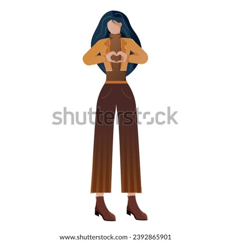 The lover shows a heart gesture with his hands. A man in love. fashion illustration vector