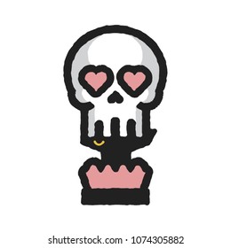 Lover Skull Vector Illustration for t shirt, print and posters