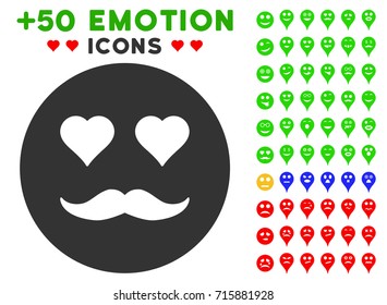 Lover Smiley icon with colored bonus smiley images. Vector illustration style is flat iconic symbols for web design, app user interfaces, messaging.