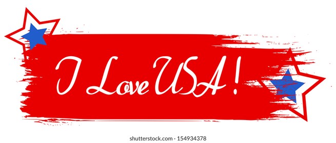 I lover USA - 4th of July Vector theme Design