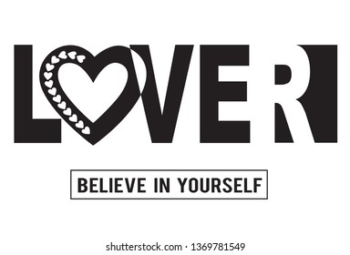 lover,for t-shirt slogan