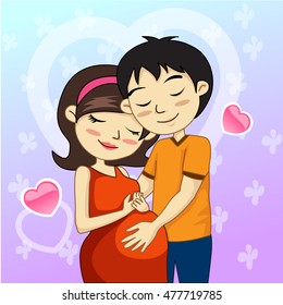 lovers belly cartoon vector 10